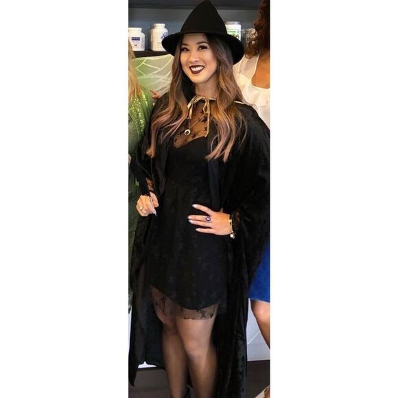 by the way. abel sheer skater dress in Black Star - Picture 8 of 8